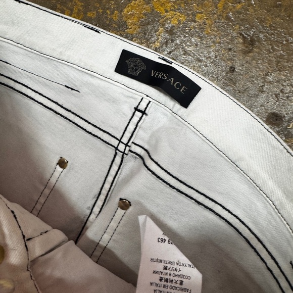 Versace White Denim with Black Stitching - Picture 5 of 7